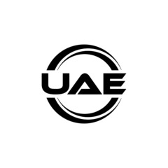 UAE letter logo design with white background in illustrator, vector logo modern alphabet font overlap style. calligraphy designs for logo, Poster, Invitation, etc.