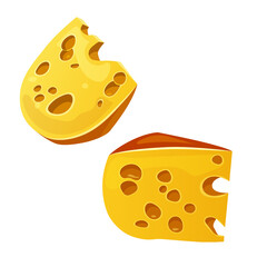 Cheese, lump cut of swiss cheese cheddar or gouda