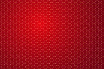 Honeycombs red background. Yellow honey hexagon on red abstract background.