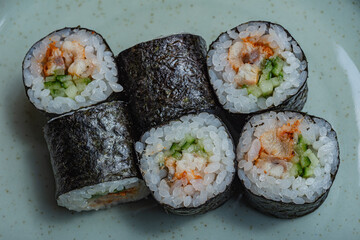 Japanese sushi - fast food. Asian traditional snack