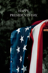 text happy presidents day and the american flag
