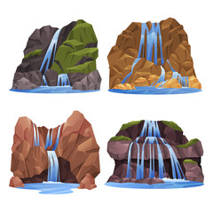Waterfall, water cascade or mountain river fall © Elegant Solution