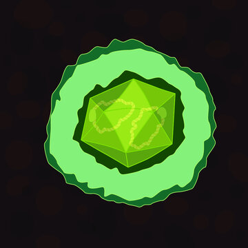Herpesvirales virus on dark background, vector illustration