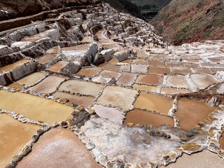 Maras Salt Mines in Sacred Valley of Incas in Cusco, Peru