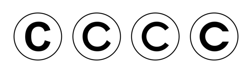 Copyright icons set. copyright sign and symbol