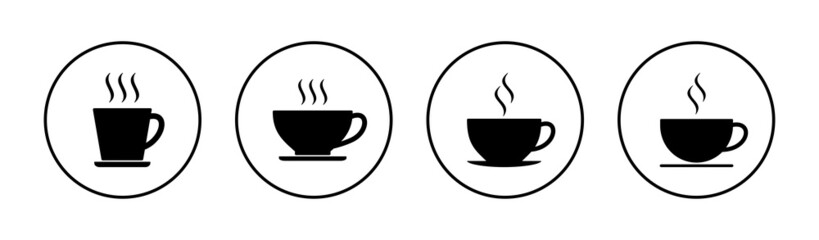coffee cup icons set. cup a coffee sign and symbol