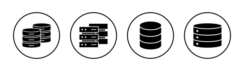 Database icons set. database sign and symbol