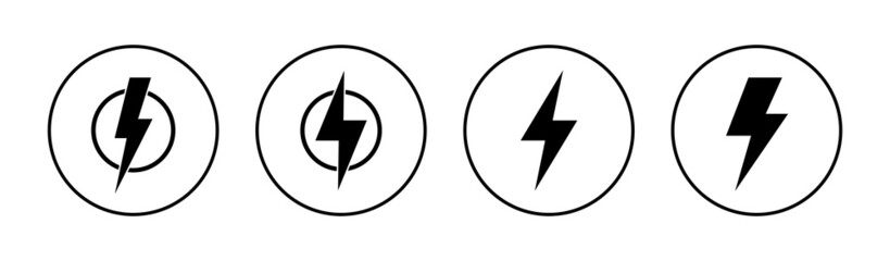 Lightning icons set. electric sign and symbol. power icon. energy sign