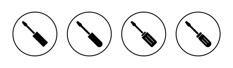 Screwdriver icons set.tools sign and symbol