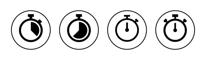 Stopwatch icon. Timer sign and symbol. Countdown icon. Period of time