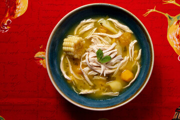 Colombian chicken soup for lunch