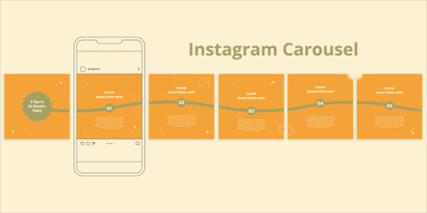Social media strategy carousel post Premium Vector - obrazy, fototapety, plakaty