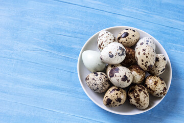 Fototapeta premium tasty healthy quail eggs
