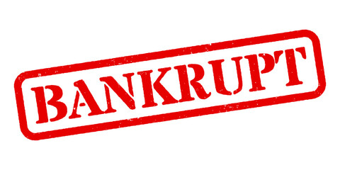 &lsquo;Bankrupt&rsquo; Red Rubber Stamp