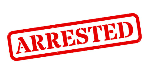 ‘Arrested’ Red Rubber Stamp