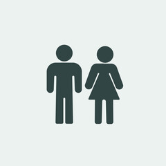 Man and woman standing vector icon illustration sign 