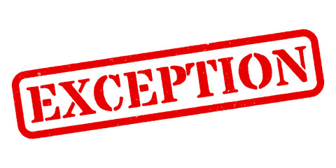 ‘Exception’ Red Rubber Stamp