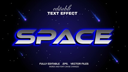 3d editable text effect space theme premium vector © Ardhy