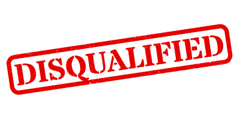 ‘Disqualified’ Red Rubber Stamp