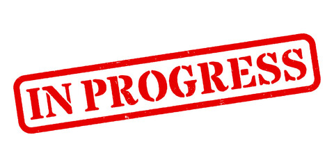‘In Progress’ Red Rubber Stamp
