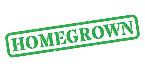 ‘Homegrown’ Green Rubber Stamp