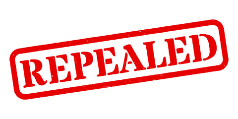 ‘Repealed’ Red Rubber Stamp