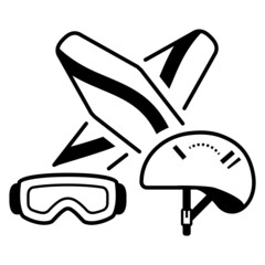 Skiing Concept, Winter Sport Vector Icon Design, Sporting equipment Symbol, Physical Fitness and Wellness Sign, Leisure Activity stock illustration