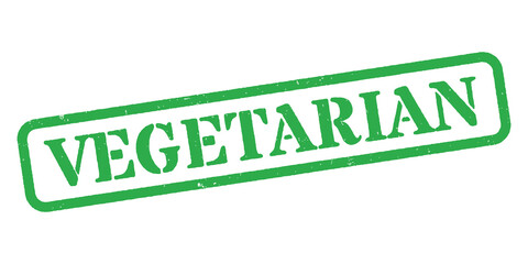 ‘Vegetarian’ Green Rubber Stamp