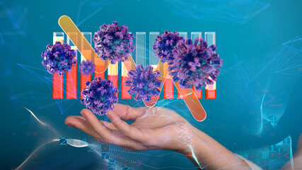 virus Connecting lines and dots.Big data visualization