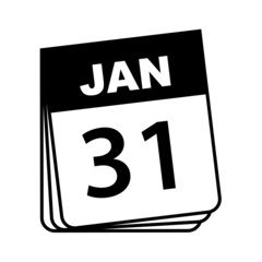 January 31. Calendar Icon. Vector Illustration.