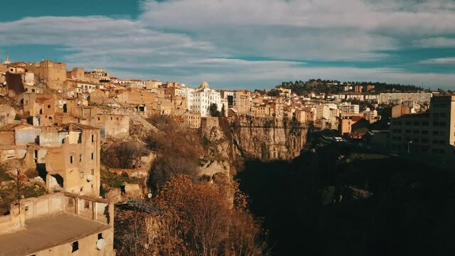 4K Footage, Aerial view of ancient Constantine, Algeria