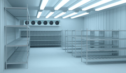 Room with refrigeration. Refrigeration chamber for food storage