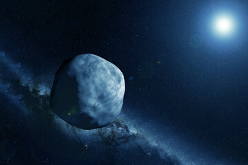 Asteroid in space. Elements of this image furnished by NASA