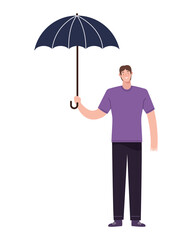 young man with umbrella