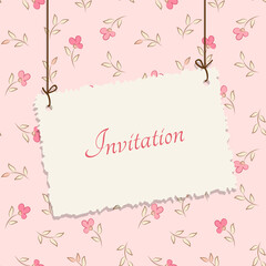 Fototapeta na wymiar Vintage card design for greeting card, invitation, menu, cover. Floral background - seamless pattern