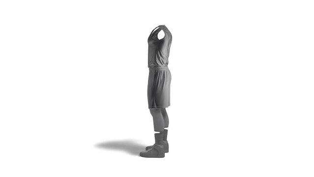 Blank black basketball uniform mock up, looped rotation
