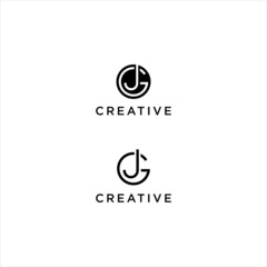 creative abstract J G logo design vector