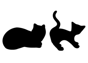 Funny cats. Vector image.