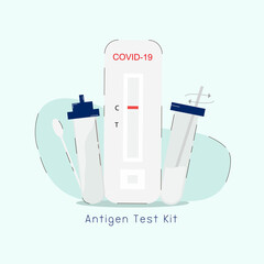 illustration Antigen test kits (ATK) for COVID-19. 