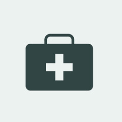 Obraz premium First aid kit box vector icon illustration sign
