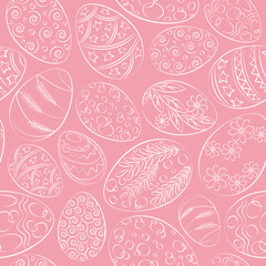 Endless Easter background. Painted eggs