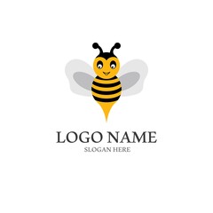 Bee logo vector icon illustration