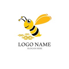 Bee logo vector icon illustration