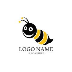 Bee logo vector icon illustration