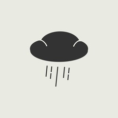 Raining cloud vector icon illustration sign
