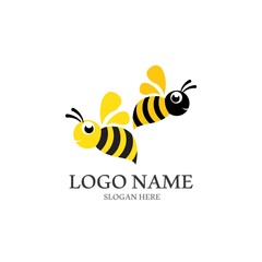 Bee logo vector icon illustration