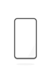 白いディスプレイに黒い枠のスマートフォンの素材 -  縦