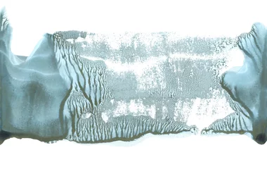 Rolgordijnen Abstract watercolor and acrylic flow blot smear painting. Blue landscape. Color canvas monotype texture horizontal background. © Liliia