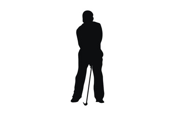 Golf swing silhouette illustration