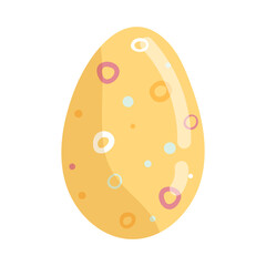 Easter yellow egg isolated on white hand drawing